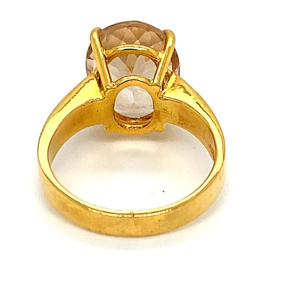 Imperial Topaz 8.74ct Solid 18K Yellow Gold Ring - Picture 4 of 7